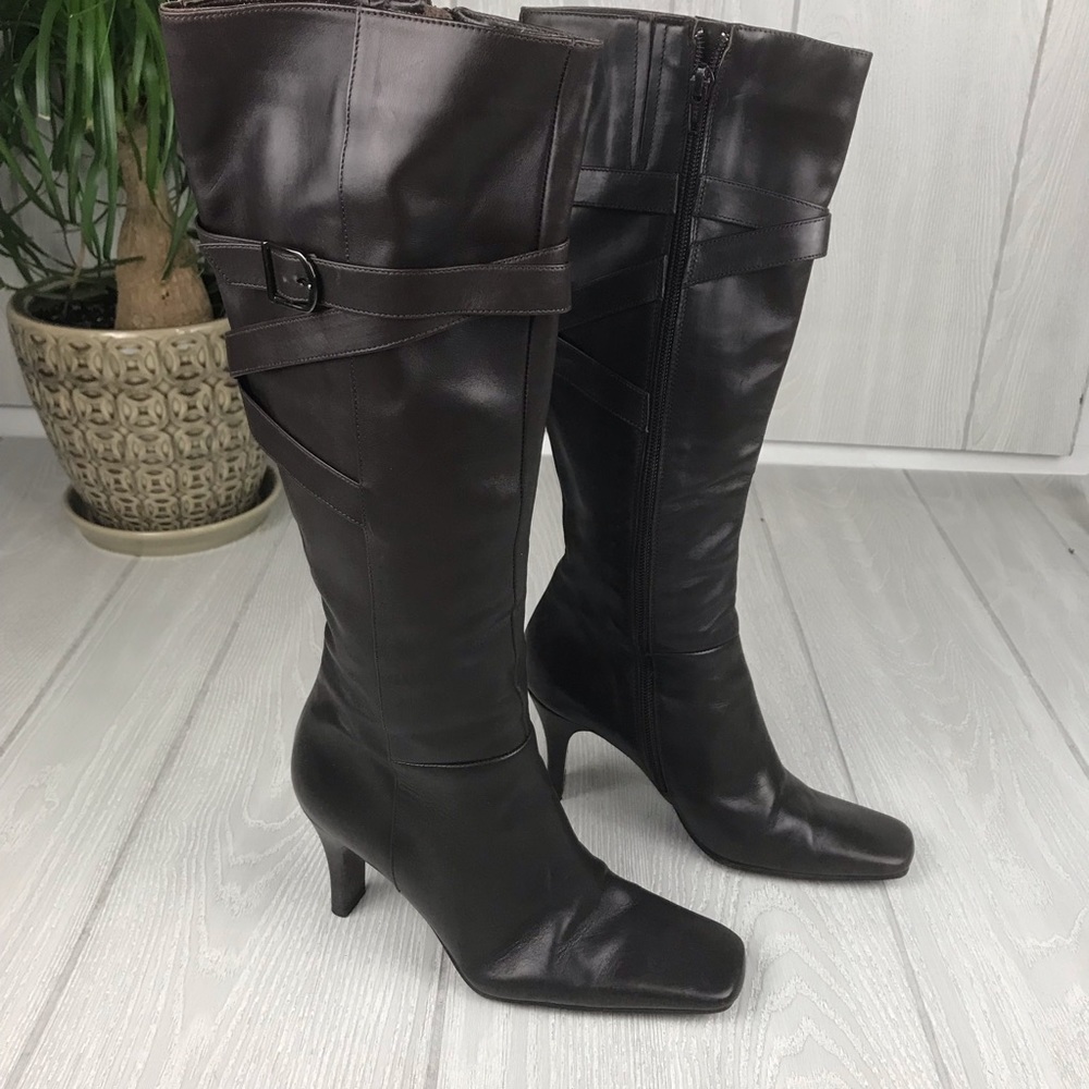 Via Spiga dark brown leather adjustable strap